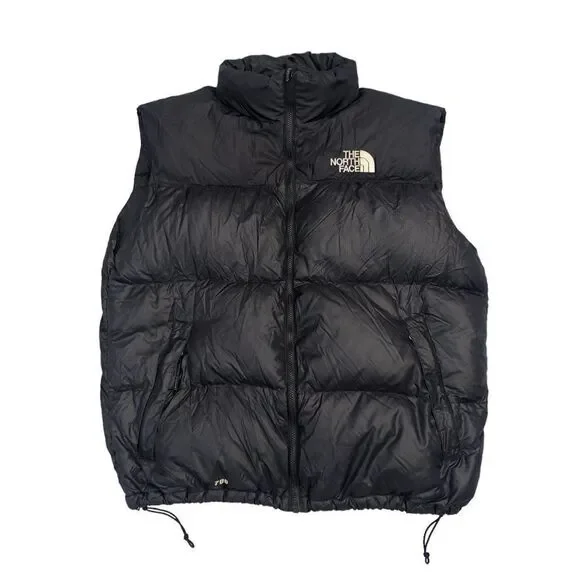 Vintage The North Face Nuptse Jacket Vest Black XXL Goose Down Jacket - Picture 5 of 15